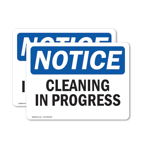 Signmission Cleaning In Progress, 10 in W x Rectangle, Vinyl Decal OS-2PACK-NS-D-710-L-10648 - main